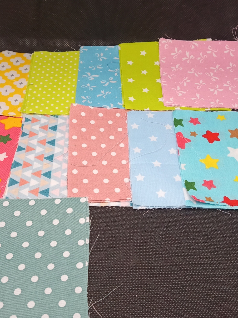 Assorted Fabric Squares - Pastel Multi Color Pack 36 Pcs